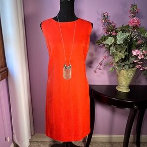 TOMMY Hilfiger MOD Inspired Bright Orange Snakeskin Sleeveless Dress w POCKETS